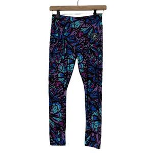 Converse All Star Girl’s Size Large Blue Purple Vibrant Print Athletic Leggings
